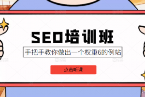 SEO培訓班課程，手把手教你做出一個權重6的例站，價值8000元