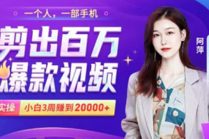 小白易上手的手機(jī)剪輯賺錢課，抓住短視頻風(fēng)口月賺2萬+