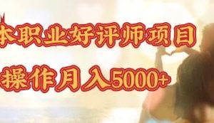 零成本操作職業好評師賺錢項目，簡單操作月入5000+