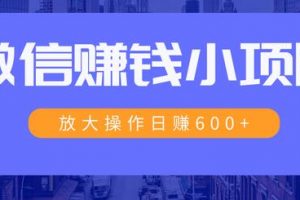 一個微信每天收10幾塊，小規則操作日入600+大規模操作，日收入過萬