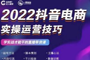 2022抖音電商實操運營技巧，紅人星球&一群寶寶，學實戰才能干的直播帶貨課