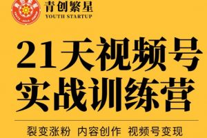 張萌21天視頻號實戰(zhàn)訓練營，裂變漲粉、內(nèi)容創(chuàng)作、視頻號變現(xiàn) 價值298元
