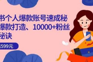 小紅書個(gè)人爆款賬號速成秘籍，爆款打造、10000+粉絲引流秘訣