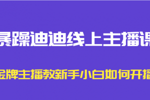 暴躁迪迪線上主播課，金牌主播教新手小白如何開播