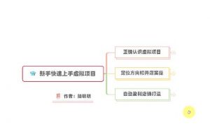 新手如何操作虛擬項目？從0打造月入上萬店鋪技術【視頻課程】