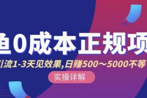 宇晨閑魚無貨源，十幾節課程豐富講訴閑魚賣貨技巧，價值6980