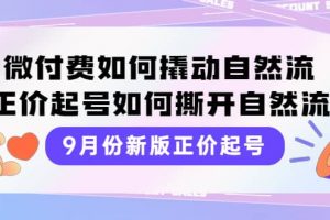 9月份新版正價起號，微付費如何撬動自然流，正價起號如何撕開自然流
