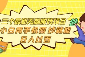 三個最新無腦搬磚項目，小白用手機(jī)照抄就能日入過百