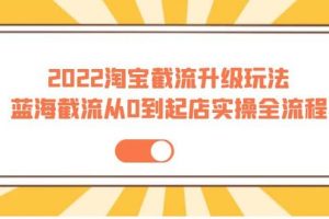 2022淘寶截流升級玩法：藍海截流從0到起店實操全流程 價值千元