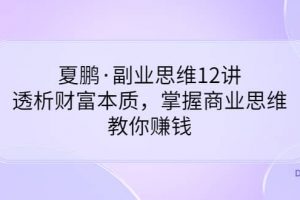 夏鵬·副業思維12講，透析財富本質，掌握商業思維，教你賺錢