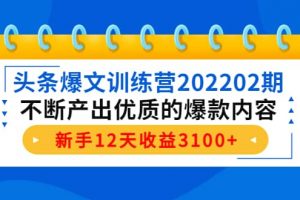 頭條爆文訓(xùn)練營(yíng)202202期，不斷產(chǎn)出優(yōu)質(zhì)的爆款內(nèi)容