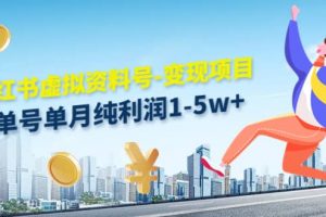 小紅書虛擬資料號-變現項目：實操玩法分享