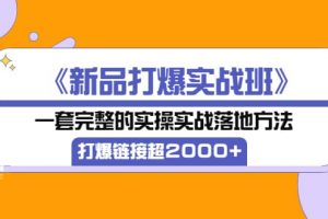《新品打爆實戰(zhàn)班》一套完整的實操實戰(zhàn)落地方法，打爆鏈接超2000 （38節(jié)課)