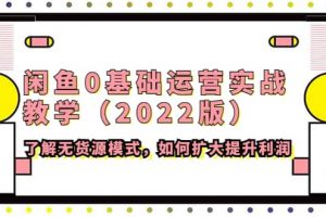 閑魚0基礎運營實戰教學（2022版）了解無貨源模式，如何擴大提升利潤