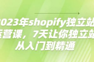 2023年shopify獨立站運營課，7天讓你獨立站從入門到精通