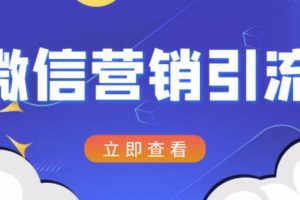 微信營銷策劃引流系列課程，每天引流100精準粉