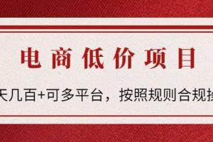 電商低價賠FU項目：按照規(guī)則合規(guī)操作