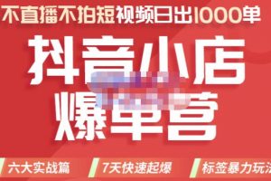 推易電商·2022年抖音小店爆單營，不直播、不拍短視頻、日出1000單，暴力玩法
