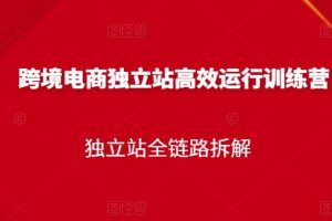 跨境電商獨(dú)立站高效運(yùn)行訓(xùn)練營，獨(dú)立站全鏈路拆解