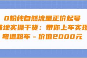 0粉純自然流量正價起號基地實操干貨：帶你上車實現彎道超車 – 價值2000元