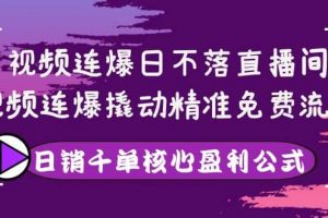 視頻連爆日不落直播間，視頻連爆撬動精準免費流量，日銷千單核心盈利公式