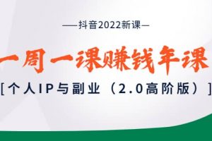 抖音2022新課：一周一課賺錢年課：個人IP與副業（2.0高階版）
