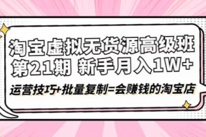 淘寶虛擬無貨源高級班【第21期】運(yùn)營技巧 批量復(fù)制=會賺錢的淘寶店