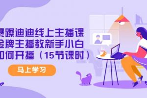暴躁迪迪線上主播課，金牌主播教新手小白如何開播（15節(jié)課時(shí)）