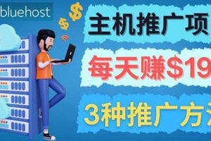 在Youtube推廣Bluehost主機賺錢項目，日賺195美元以上