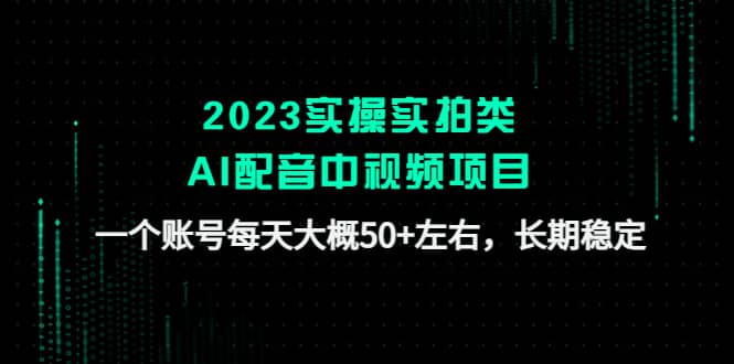 2023實操實拍類AI配音中視頻項目，一個賬號每天大概50 左右，長期穩定插圖