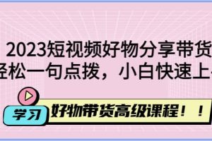 2023短視頻好物分享帶貨，好物帶貨高級課程，輕松一句點撥，小白快速上手