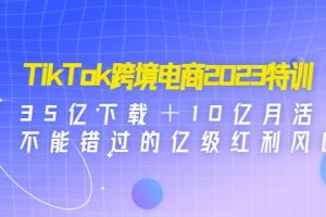 TikTok跨境電商2023特訓：35億下載＋10億月活，不能錯過的億級紅利風口