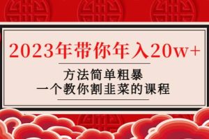 韭菜-聯(lián)盟· 2023年帶你年入20w 方法簡(jiǎn)單粗暴，一個(gè)教你割韭菜的課程
