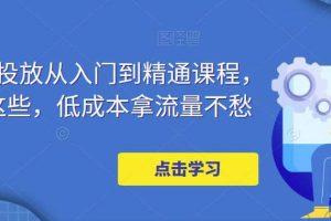 萬相臺投放·新手到精通課程，學會這些，低成本拿流量不愁
