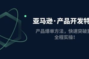 亞馬遜·產(chǎn)品開發(fā)特訓營：產(chǎn)品爆單方法，快速突破重圍，全程實操