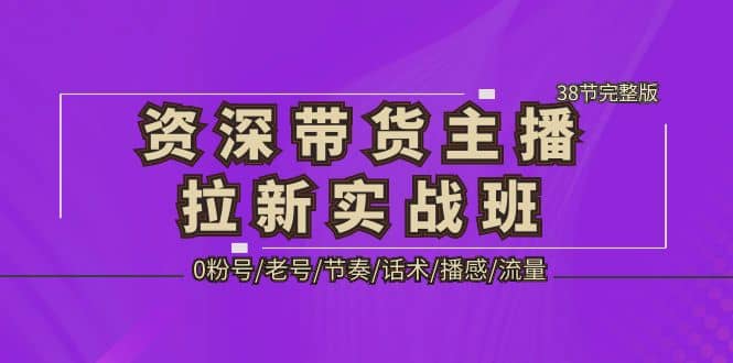 資深·帶貨主播拉新實戰班，0粉號/老號/節奏/話術/播感/流量-38節完整版插圖