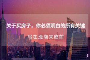 某公眾號付費文章《關于買房子 你必須明白的所有關鍵-寫在漲潮來臨前》