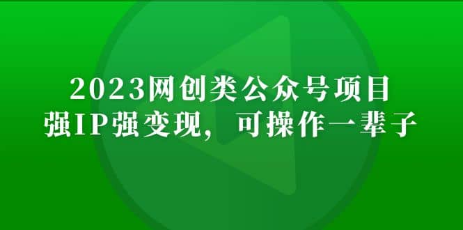 2023網創類公眾號項目，強IP強變現，可操作一輩子插圖