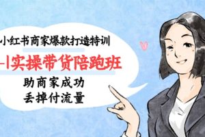 小紅書商家爆款打造特訓（14期）0-1實操帶貨陪跑班，助商家成功丟掉付流量