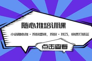隨心推培訓課：小店隨心推·投放邏輯，投放·技巧，快速打標簽