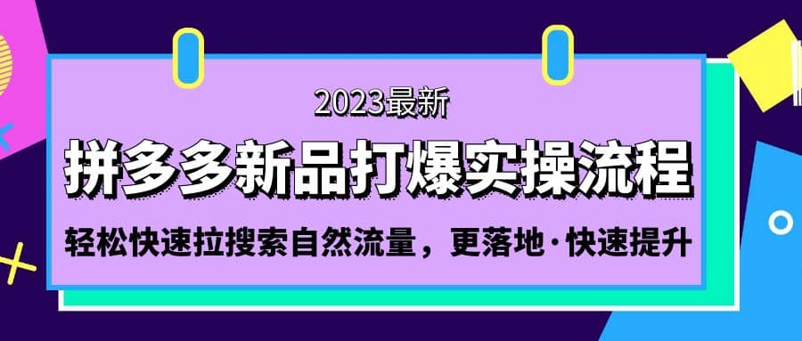 拼多多-新品打爆實操流程:輕松快速拉搜索自然流量,更落地·快速提升插圖 拼多多-新品打爆實操流程:輕松快速拉搜索自然流量,更落地·快速提升插圖