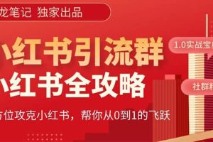 價值980元的《小紅書運營和引流課》，日引100高質(zhì)量粉