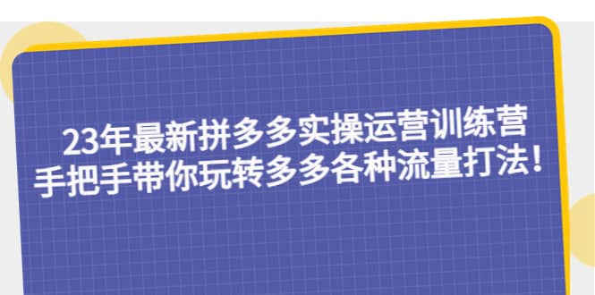 23年最新拼多多實操運營訓練營：手把手帶你玩轉多多各種流量打法！插圖