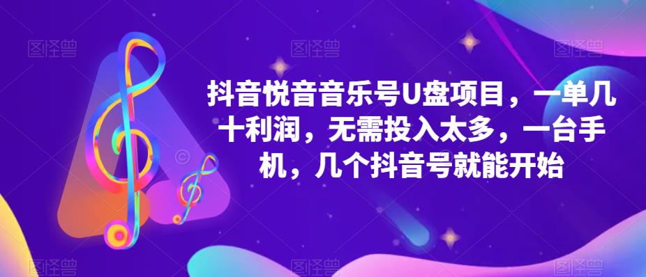 抖音音樂號U盤項目 一單幾十利潤 無需投入太多 一臺手機 幾個抖音號就開始插圖