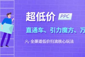 2023超低價·ppc—“直通車、引力魔方、萬相臺”全渠道·低價掃流核心玩法