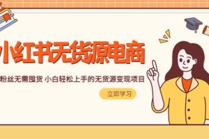 2023小紅書·無貨源電商1.0，0粉絲無需囤貨 小白輕松上手的無貨源變現(xiàn)項目