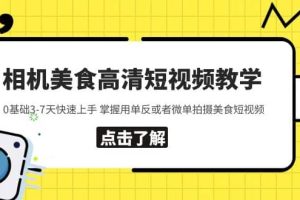 相機美食高清短視頻教學 0基礎3-7天快速上手 掌握用單反或者微單拍攝美食