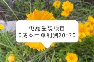 電腦系統重裝項目，0成本一單利潤20-30