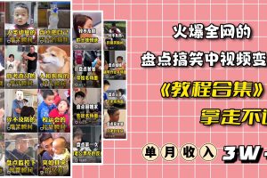 火爆抖音的搞笑盤點(diǎn)中視頻項(xiàng)目 （附全套素材包 工具禮包）