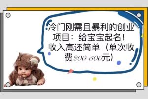 冷門剛需且暴利的創業項目：給寶寶起名！收入高還簡單（單次200-500）